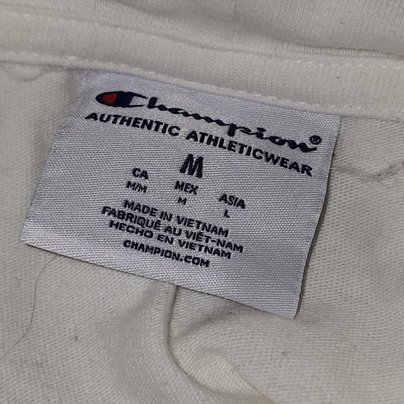 Champion Womens White Logo Hoodie Medium - Picture 3 of 4
